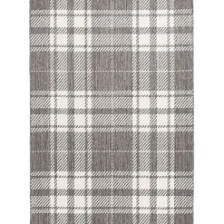 Kirklands Home Priya Plaid Indoor/Outdoor Area Rug, 7x9 Gray Sale
