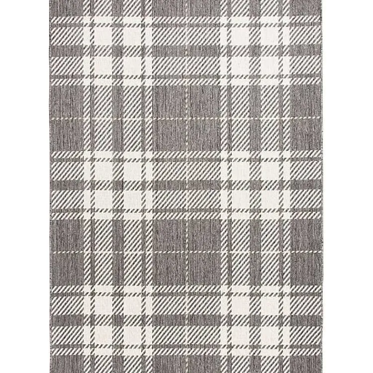 Kirklands Home Priya Plaid Indoor/Outdoor Area Rug, 7x9 Gray Sale