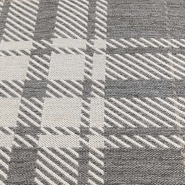 Kirklands Home Priya Plaid Indoor/Outdoor Area Rug, 7x9 Gray Sale