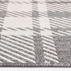 Kirklands Home Priya Plaid Indoor/Outdoor Area Rug, 7x9 Gray Sale