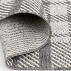 Kirklands Home Priya Plaid Indoor/Outdoor Area Rug, 7x9 Gray Sale