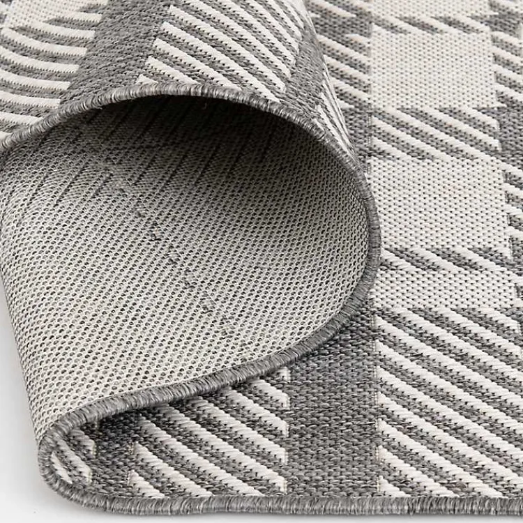 Kirklands Home Priya Plaid Indoor/Outdoor Area Rug, 7x9 Gray Sale