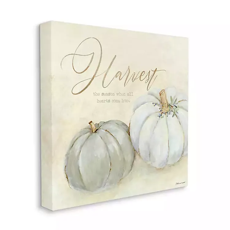 Fall>Kirklands Home Gray Pumpkins Autumn Harvest Canvas Art Print