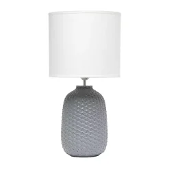 Kirklands Home Purled Ceramic Table Lamp Gray Clearance
