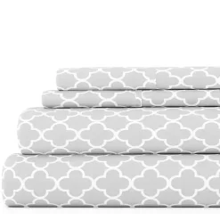 Kirklands Home Quatrefoil 4-pc. California King Sheet Set Gray Hot