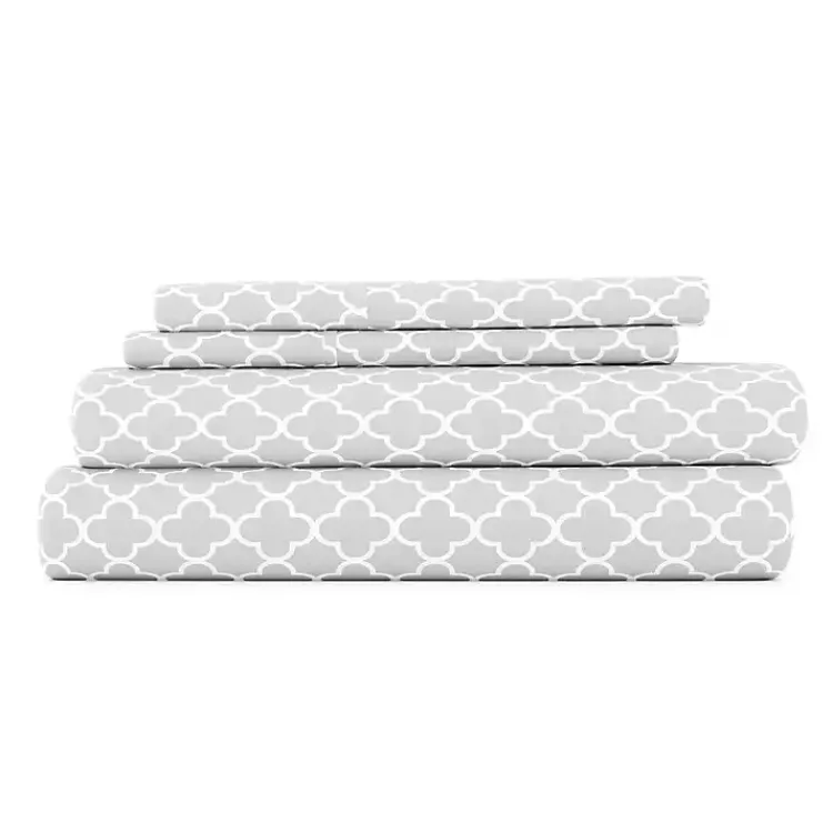 Kirklands Home Quatrefoil 4-pc. Full Sheet Set Gray