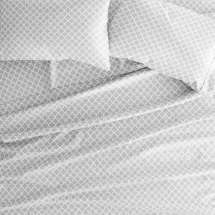 Kirklands Home Quatrefoil 4-pc. King Sheet Set Gray Hot