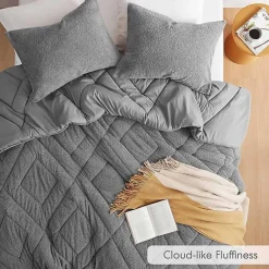 Kirklands Home Quilted Teddy 3-pc. Full/Queen Comforter Set Gray Online