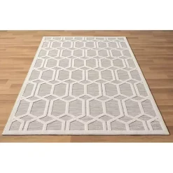 Kirklands Home Gray Raised Honeycomb Indoor/Outdoor Area Rug, 7x9 Outlet