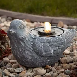 Kirklands Home Resin Bird Outdoor Fountain Gray Best