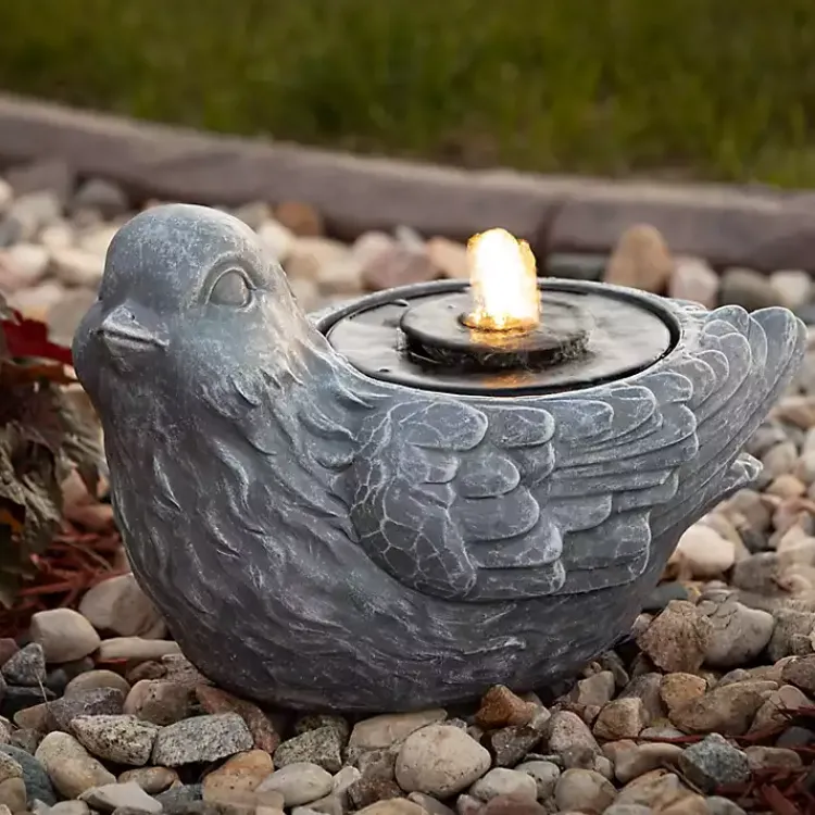 Kirklands Home Resin Bird Outdoor Fountain Gray Best