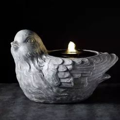 Kirklands Home Resin Bird Outdoor Fountain Gray Best
