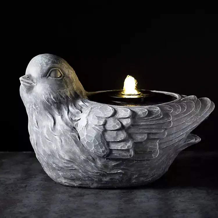 Kirklands Home Resin Bird Outdoor Fountain Gray Best