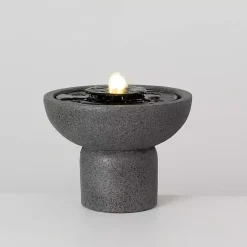 Kirklands Home Resin Pedestal Outdoor Fountain, 8 in. Gray Hot