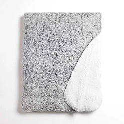Blankets & Throws>Kirklands Home Reversible Sherpa Throw Gray