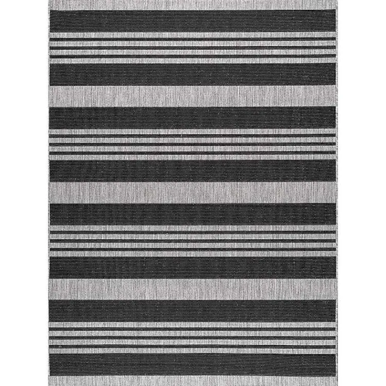 Kirklands Home Gray Robin Stripe Outdoor Rug, 5x8 Best