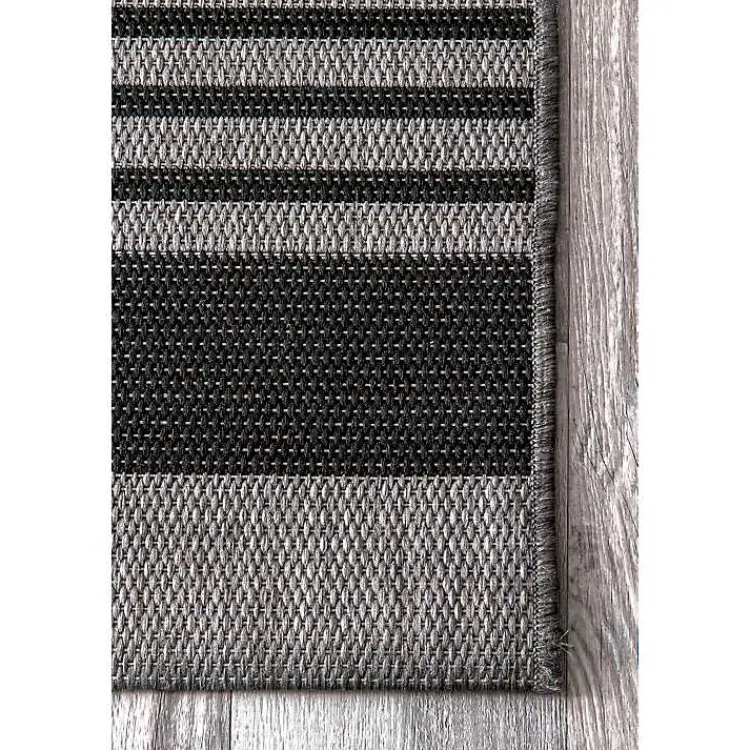 Kirklands Home Gray Robin Stripe Outdoor Rug, 5x8 Best
