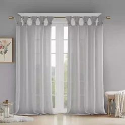 Kirklands Home Rosette Tab Top Curtain Panel, 95 in. Gray Sale