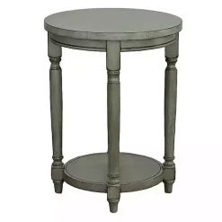 Kirklands Home Round Charging Accent Table Gray Hot