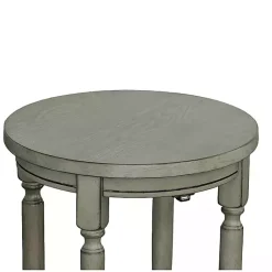 Kirklands Home Round Charging Accent Table Gray Hot