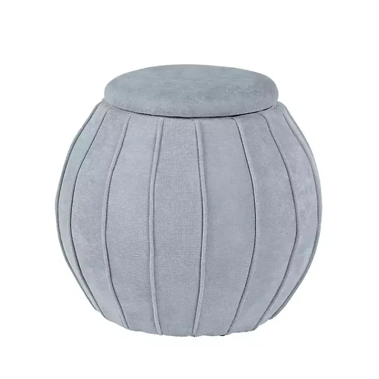 Kirklands Home Rounded Oval Storage Ottoman Gray Outlet