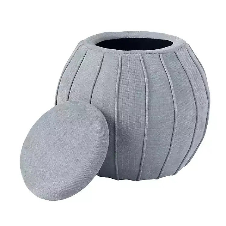 Kirklands Home Rounded Oval Storage Ottoman Gray Outlet