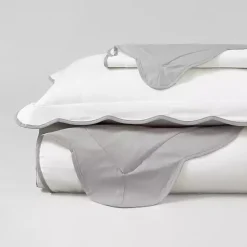 Kirklands Home Gray Scallop Edge 3-pc. King Duvet Cover Set Outlet
