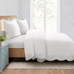 Kirklands Home Gray Scalloped Edge 3-pc. Full/Queen Comforter Set