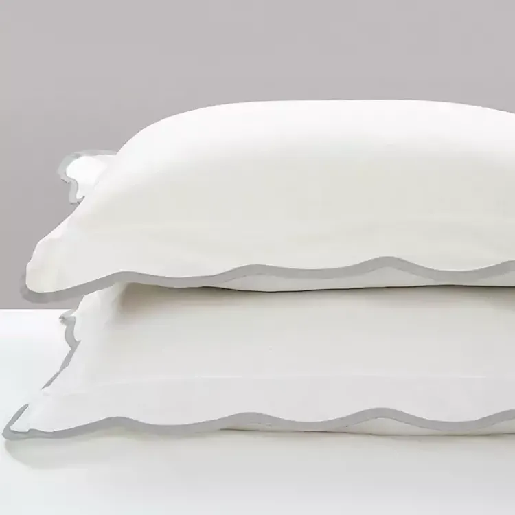 Kirklands Home Gray Scalloped Edge 3-pc. Full/Queen Comforter Set