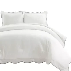 Kirklands Home Gray Scalloped Edge 3-pc. King Comforter Set Clearance