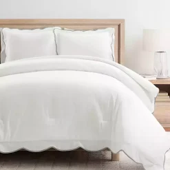 Kirklands Home Gray Scalloped Edge 3-pc. King Comforter Set Clearance