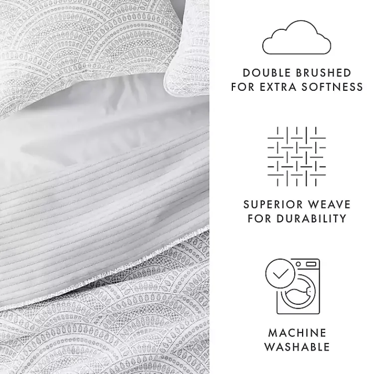 Kirklands Home Gray Scalloped Reversible 2-pc. Twin Quilt Set Hot