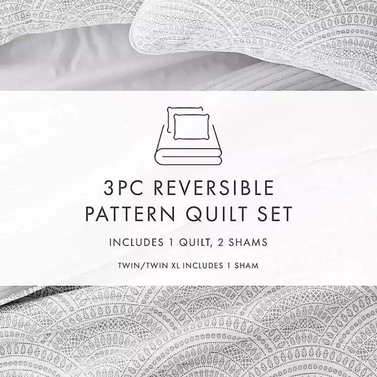 Kirklands Home Gray Scalloped Reversible 2-pc. Twin Quilt Set Hot