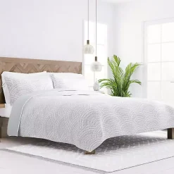 Kirklands Home Gray Scalloped Reversible 3-pc. Queen Quilt Set Discount