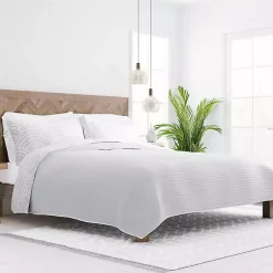 Kirklands Home Gray Scalloped Reversible 3-pc. Queen Quilt Set Discount