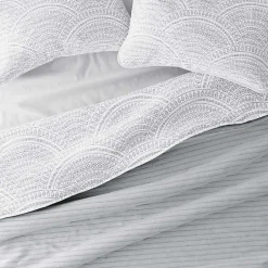 Kirklands Home Gray Scalloped Reversible 3-pc. King Quilt Set
