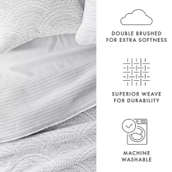 Kirklands Home Gray Scalloped Reversible 3-pc. King Quilt Set