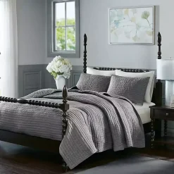 Kirklands Home Serene Quilted 3-pc. King Coverlet Set Gray Hot