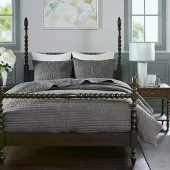 Kirklands Home Serene Quilted 3-pc. Queen Coverlet Set Gray Discount