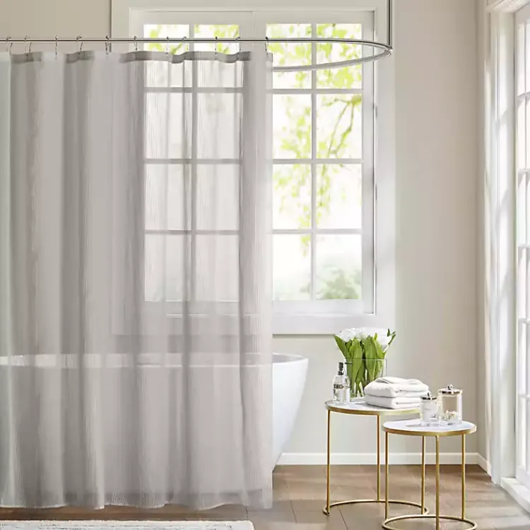 Kirklands Home Sheer Shower Curtain Gray