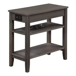 Kirklands Home 2-Shelf Charging Accent Table Gray Best