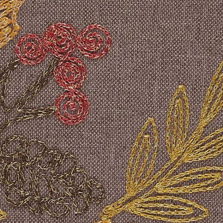 Fall>Kirklands Home Gray Shimmer Leaves 2-pc. Harvest Pillow Cover Set