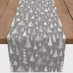 Christmas Dining & Entertaining>Kirklands Home Gray Sketched Trees Table Runner, 90 in.