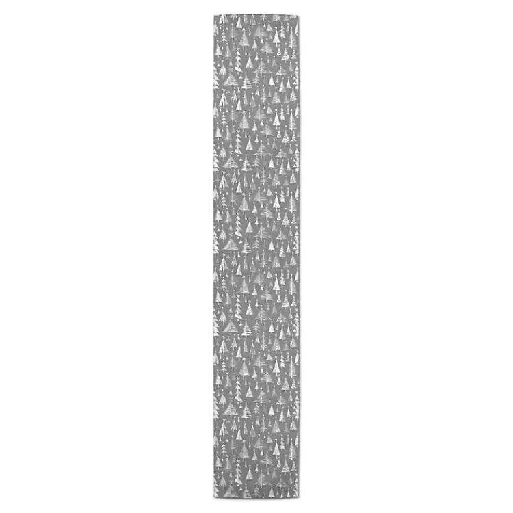 Christmas Dining & Entertaining>Kirklands Home Gray Sketched Trees Table Runner, 90 in.