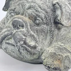 Kirklands Home Sleeping Bulldog Outdoor Statue Gray Clearance