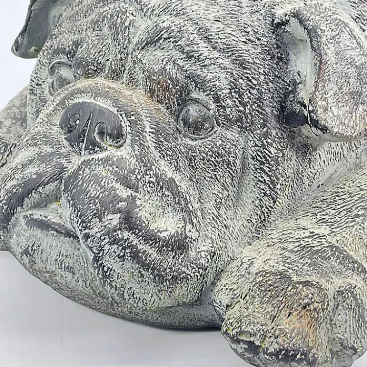 Kirklands Home Sleeping Bulldog Outdoor Statue Gray Clearance