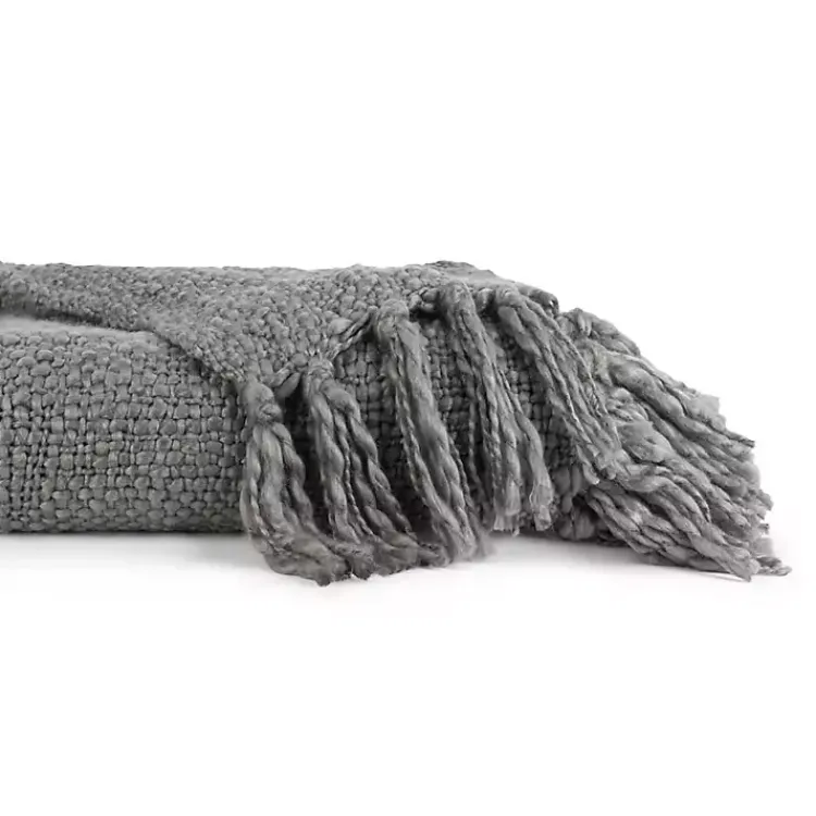 Blankets & Throws>Kirklands Home Slubbed Yarn Throw Gray