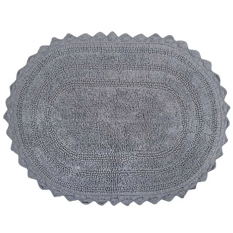 Kirklands Home Small Crochet Oval Bath Mat Gray Sale
