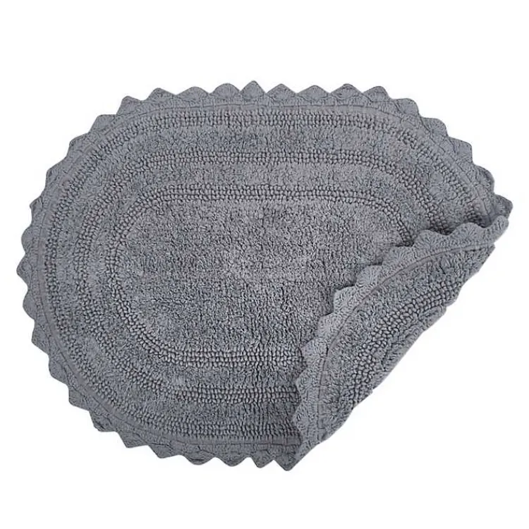 Kirklands Home Small Crochet Oval Bath Mat Gray Sale