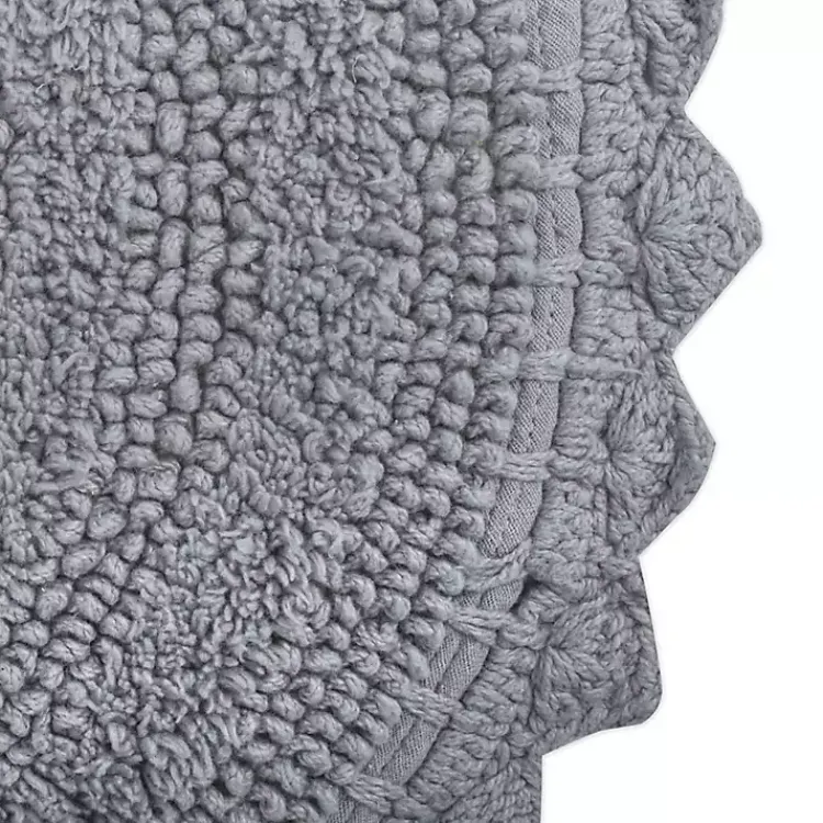 Kirklands Home Small Crochet Oval Bath Mat Gray Sale